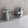 Boston Contemporary Design Deck Mounted Bridge Chrome Bath Filler Tap -Bathroom Supplies Store 18373528 1