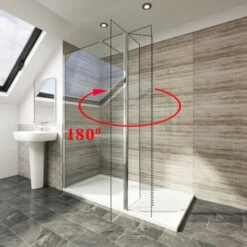 Elegant 1000mm Walk In Shower Screen Tougheded Safety Wet Room With 300mm Flipper Panel 8 Elegant 1000mm Walk In Shower Screen Tougheded Safety Wet Room With 300mm Flipper Panel -Bathroom Supplies Store 18459111 2