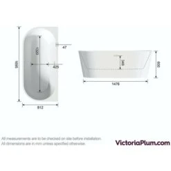 Mode Cooper Back To Wall Freestanding Bath 1700 X 800 -Bathroom Supplies Store 18640846 3