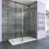 ELEGANT 1200 X 700 Mm Walk In Shower Enclosure 8mm Easy Clean Glass 1900mm Height Wetroom Shower Glass Panel With Stone Tray And 300mm Flipper Panel -Bathroom Supplies Store 18982307 1