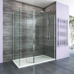 ELEGANT 1200 X 700 Mm Walk In Shower Enclosure 8mm Easy Clean Glass 1900mm Height Wetroom Shower Glass Panel With Stone Tray And 300mm Flipper Panel 8 ELEGANT 1200 X 700 Mm Walk In Shower Enclosure 8mm Easy Clean Glass 1900mm Height Wetroom Shower Glass Panel With Stone Tray And 300mm Flipper Panel -Bathroom Supplies Store 18982307 2