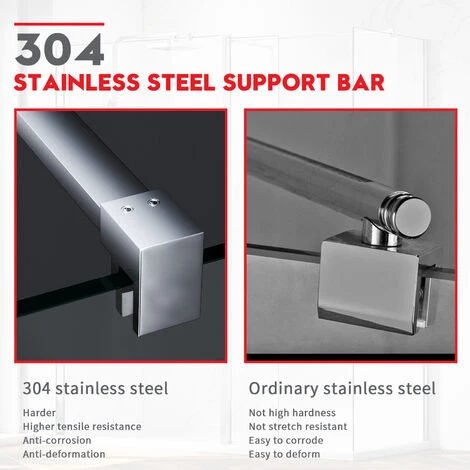 ELEGANT 1200 X 700 Mm Walk In Shower Enclosure 8mm Easy Clean Glass 1900mm Height Wetroom Shower Glass Panel With Stone Tray And 300mm Flipper Panel 6 ELEGANT 1200 X 700 Mm Walk In Shower Enclosure 8mm Easy Clean Glass 1900mm Height Wetroom Shower Glass Panel With Stone Tray And 300mm Flipper Panel - Image 4