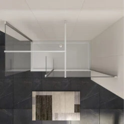 ELEGANT 1200 X 800 Mm Walk In Wetroom Shower Enclosure Panel With Stone Tray And 300mm Flipper Panel -Bathroom Supplies Store 18982330 3