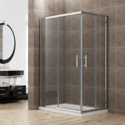 ELEGANT Shower Enclosure 1000 X 700 Mm Sliding Corner Entry Shower Enclosure Door Cubicle With Tray