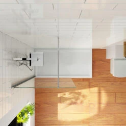 ELEGANT Walk In Shower Enclosure 8mm Easy Clean Glass Wetroom 1000mm Shower Screen Panel -Bathroom Supplies Store 19231654 2