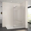 ELEGANT 900mm Walk In Wetroom Shower Enclosure 8mm Easy Clean Glass Frameless Shower Screen Panel -Bathroom Supplies Store 19231663 1