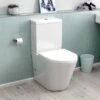 Modern Rimless Close Coupled Toilet Ceramic With Soft Closing Seat White Magus -Bathroom Supplies Store 20486722 1