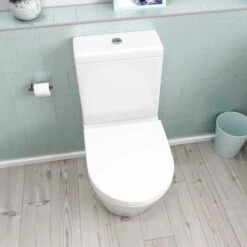 Modern Rimless Close Coupled Toilet Ceramic With Soft Closing Seat White Magus -Bathroom Supplies Store 20486722 3