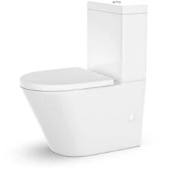 Modern Rimless Close Coupled Toilet Ceramic With Soft Closing Seat White Magus -Bathroom Supplies Store 20486722 4