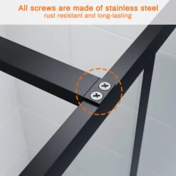 ELEGANT Stain Black 900mm Walk In Shower Door 8mm Safety Tempered Glass Bathroom Open Entry Shower Screen Reversible Shower Cubicle -Bathroom Supplies Store 21538632 3
