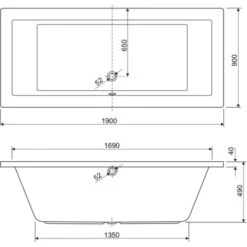 Synergy Berg Cubic 1700 X 700mm No Tap Holes Standard Finish Double Ended Bath -Bathroom Supplies Store 22290818 3
