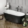 Freestanding Modern Double Ended Bath 1655mm (Black) - Manhattan By Voda Design -Bathroom Supplies Store 22294042 1