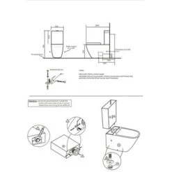 Rimless Close Coupled Modern Toilet - With Soft Close Seat (Fully Back To Wall) -Bathroom Supplies Store 22297729 4
