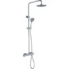 Round Thermostatic Cool Touch Chrome Plated Full Shower Kit -Bathroom Supplies Store 22297828 1