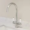 Sauber Traditional Mono Kitchen Sink Mixer Tap Twin Lever Handles Spout Chrome 1 Sauber Traditional Mono Kitchen Sink Mixer Tap Twin Lever Handles Spout Chrome -Bathroom Supplies Store 23631930 1