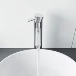 Modern Bathroom High Rise Basin Mixer Tap Tall Chrome Single Lever Solid Brass -Bathroom Supplies Store 23631941 4
