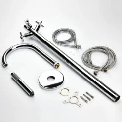 Freestanding Bathroom Tap Bath Shower Mixer Chrome Floor Mounted Free Standing -Bathroom Supplies Store 23631965 4