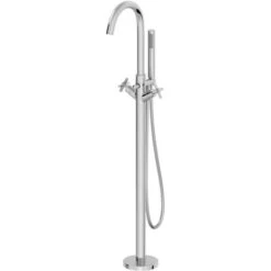 Freestanding Bathroom Tap Bath Shower Mixer Chrome Floor Mounted Free Standing -Bathroom Supplies Store 23631965 5