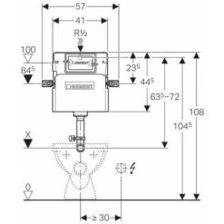 Geberit Delta 450mm H Concealed Toilet Cistern With Delta 21 Dual Flush Plate -Bathroom Supplies Store 23773152 3