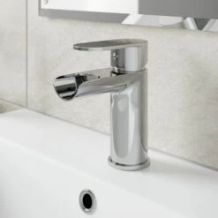 Bathroom Waterfall Mono Basin Sink Mixer Tap Bath Filler Mixer Tap Set Chrome -Bathroom Supplies Store 23851933 2