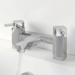 Bath Filler Chrome Spout Hot Basin Sink Lever Mixer Tap Mixer Taps Square Set -Bathroom Supplies Store 23851937 3