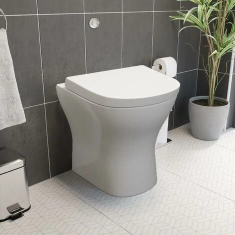 Back To Wall BTW Toilet WC Pan Soft Close Seat Concealed Cistern Flush Button 4 Back To Wall BTW Toilet WC Pan Soft Close Seat Concealed Cistern Flush Button - Image 2