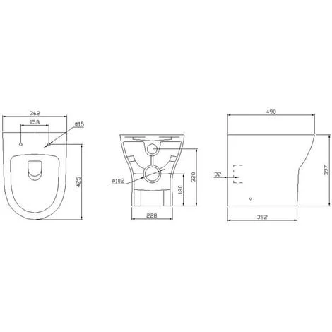 Back To Wall BTW Toilet WC Pan Soft Close Seat Concealed Cistern Flush Button 7 Back To Wall BTW Toilet WC Pan Soft Close Seat Concealed Cistern Flush Button - Image 5
