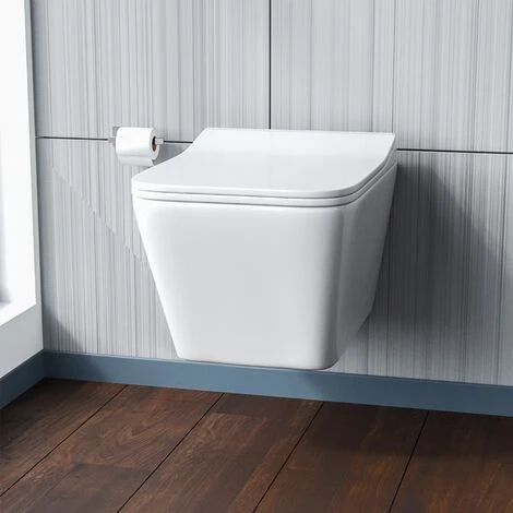 Inton Rimless Wall Hung Toilet Pan + Soft Close Toilet Seat 4 Inton Rimless Wall Hung Toilet Pan + Soft Close Toilet Seat - Image 2