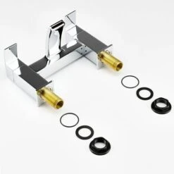 Modern Bathroom Bath Mixer Filler Tap Curved Spout Square Lever Handles Chrome 10 Modern Bathroom Bath Mixer Filler Tap Curved Spout Square Lever Handles Chrome -Bathroom Supplies Store 24067001 4