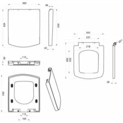 Royan Square Soft Close White Toilet Seat Top Fix Hinges WC -Bathroom Supplies Store 24096250 3