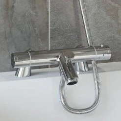 Bathroom Luxury Chrome Thermostatic Bath Shower Mixer Valve Single Head Riser -Bathroom Supplies Store 24169677 2