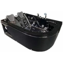 SIMBA WHIRLPOOL BATH TUB BLACK HAVANA HOT TUB 170x115cm BLACK FOR 2 PERSONS