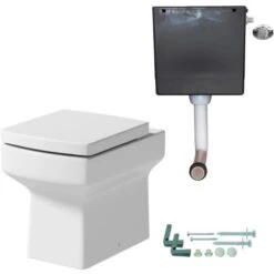 Back To Wall BTW Toilet WC Pan Square Soft Close Seat Cistern Dual Flush Button -Bathroom Supplies Store 26455854 5