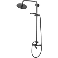 Modern Mixer Shower Set Brass Rain Function Wall Hanging Matt Black Farin -Bathroom Supplies Store 26974239 4