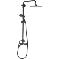 Modern Mixer Shower Set Brass Rain Function Wall Hanging Matt Black Farin -Bathroom Supplies Store 26974239 5