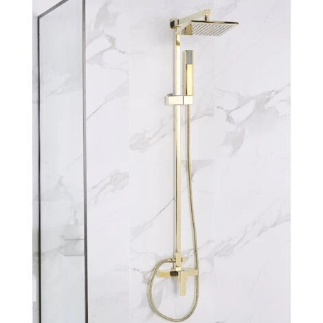 Modern Mixer Set Brass Rainfall Hand Shower Wall Mounted Gold Tagbo 4 Modern Mixer Set Brass Rainfall Hand Shower Wall Mounted Gold Tagbo - Image 2