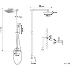 Modern Mixer Set Brass Rainfall Hand Shower Wall Mounted Gold Tagbo 9 Modern Mixer Set Brass Rainfall Hand Shower Wall Mounted Gold Tagbo -Bathroom Supplies Store 27104060 3