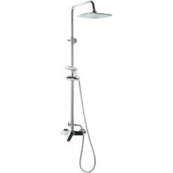 Mixer Set Brass Rain Function Hand Shower Wall Mounted Chrome Silver Howick -Bathroom Supplies Store 27104073 4