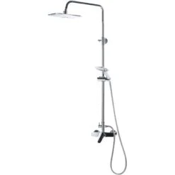 Mixer Set Brass Rain Function Hand Shower Wall Mounted Chrome Silver Howick -Bathroom Supplies Store 27104073 5