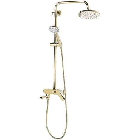 Modern Mixer Shower Set With Rain Function Brass Gold Gloss Finish Gurara 6 Modern Mixer Shower Set With Rain Function Brass Gold Gloss Finish Gurara - Image 4