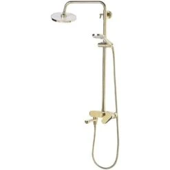 Modern Mixer Shower Set With Rain Function Brass Gold Gloss Finish Gurara 11 Modern Mixer Shower Set With Rain Function Brass Gold Gloss Finish Gurara -Bathroom Supplies Store 27202065 5