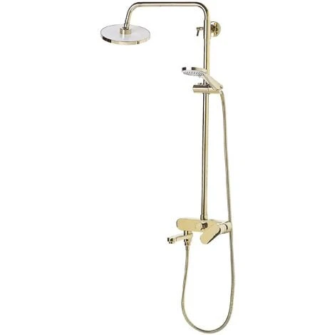 Modern Mixer Shower Set With Rain Function Brass Gold Gloss Finish Gurara 7 Modern Mixer Shower Set With Rain Function Brass Gold Gloss Finish Gurara - Image 5