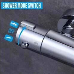 AICA Thermostatic Exposed Shower Mixer Bathroom Twin Head Large Square Bar Set Chrome -Bathroom Supplies Store 27729010 4
