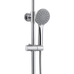 AICA Thermostatic Exposed Shower Mixer Bathroom Twin Head Large Round Bar Set Chrome 9 AICA Thermostatic Exposed Shower Mixer Bathroom Twin Head Large Round Bar Set Chrome -Bathroom Supplies Store 27729015 3