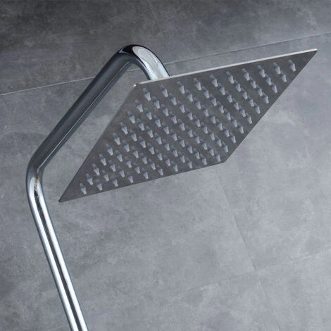 AICA Bathroom Shower Mixer Thermostatic Set Twin Head Chrome Exposed Valve Square Set 4 AICA Bathroom Shower Mixer Thermostatic Set Twin Head Chrome Exposed Valve Square Set - Image 2