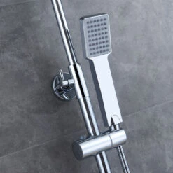 AICA Bathroom Shower Mixer Thermostatic Set Twin Head Chrome Exposed Valve Square Set 9 AICA Bathroom Shower Mixer Thermostatic Set Twin Head Chrome Exposed Valve Square Set -Bathroom Supplies Store 27729023 3