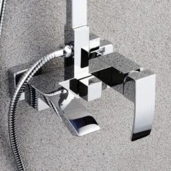 Chrome Wall Shower Column With Spout - Deneb -Bathroom Supplies Store 28355321 5