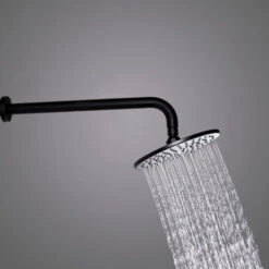 Wall Mounted Thermostatic Shower Set With Black Finish Handshower 200 Mm Wall Support -Bathroom Supplies Store 28355987 3