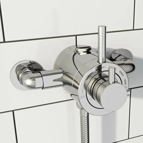 Exposed Modern Concentric Thermostatic Shower Mixer Valve Chrome - 1 Outlet 3 Exposed Modern Concentric Thermostatic Shower Mixer Valve Chrome - 1 Outlet