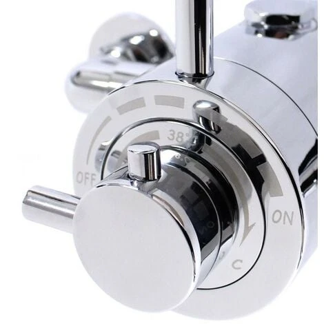 Exposed Modern Concentric Thermostatic Shower Mixer Valve Chrome - 1 Outlet 4 Exposed Modern Concentric Thermostatic Shower Mixer Valve Chrome - 1 Outlet - Image 2